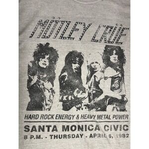 Motley Crue Crew Neck Band T Shirt Gray Rhinestones Sz M NWT